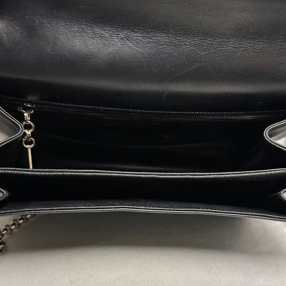 Salvatore Ferragamo Vintage Black Leather Flap Chain Link Shoulder Crossbody Bag - Picture 9 of 12